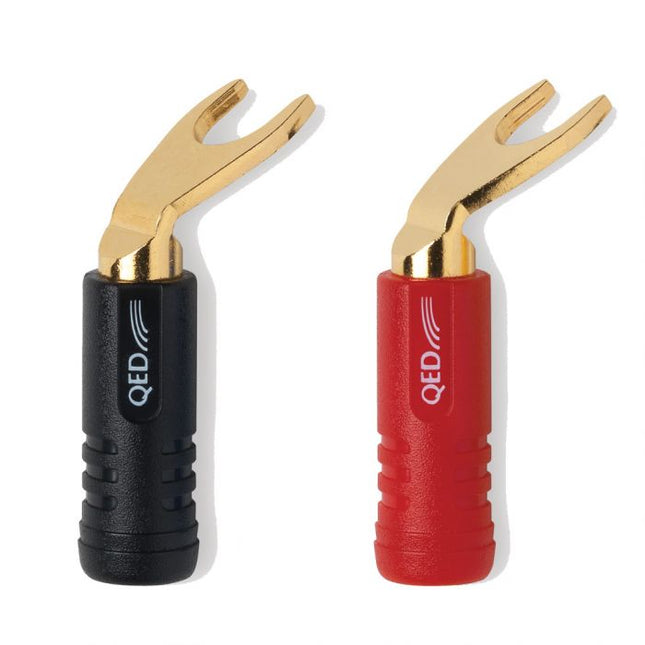 QED Screwloc ABS Duo Spade Plugs - Pack of 4