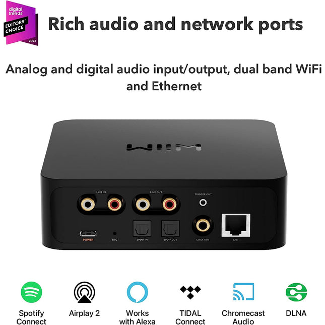 WiiM Pro AirPlay 2 BT receiver Hi-Res Audio WiFi multiroom streamer