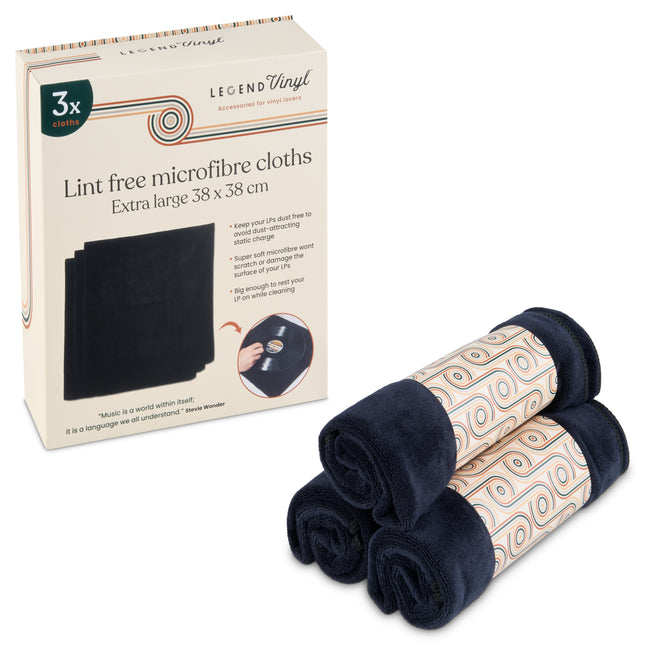Legend Vinyl Pack of 3 Extra-large Vinyl Cleaning Microfibre Cloths