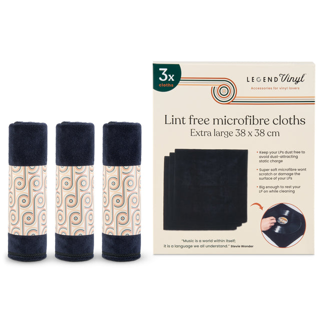 Legend Vinyl Pack of 3 Extra-large Vinyl Cleaning Microfibre Cloths