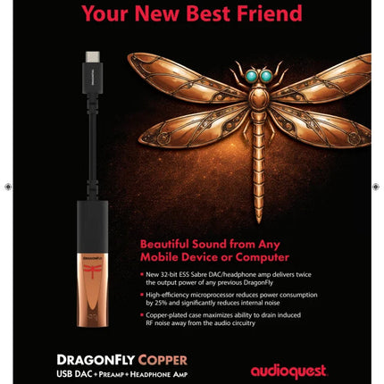 Audioquest DragonFly Copper Digital-to-Analog Converter USB Headphone Amp