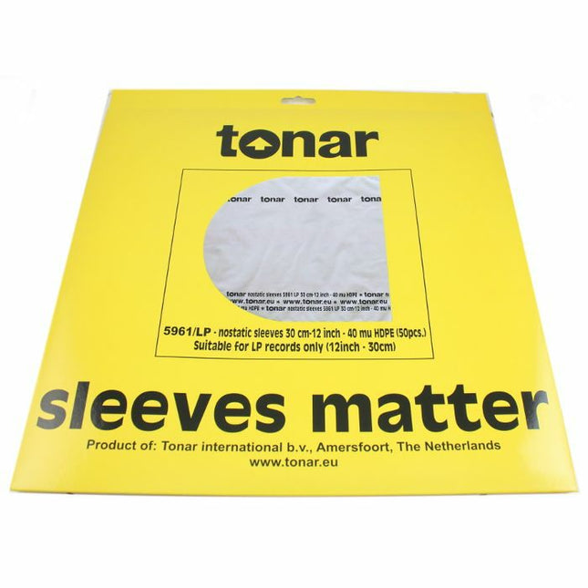Tonar 12 Inch Anti-Static Inner Record Sleeves - Pack of 50