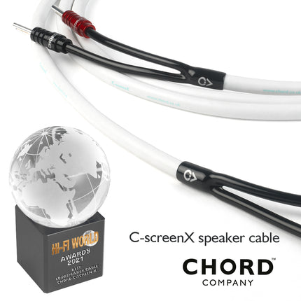 Chord C-ScreenX Terminated with ChordOhmic banana plug Speaker Cable