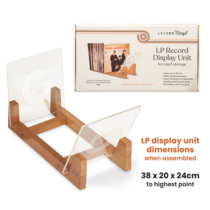 Legend Vinyl Record Display Shelf Unit in Vintage Oak with Acrylic Ends