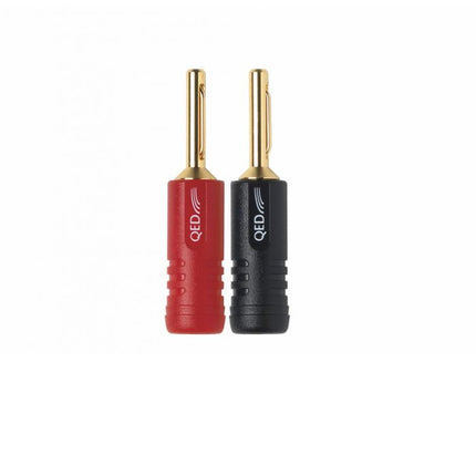 QED Screwloc ABS 4MM Gold Plated Banana Plugs