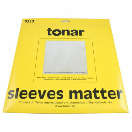 Tonar 10 Inch Anti-Static Outer Record Sleeves - Pack of 25