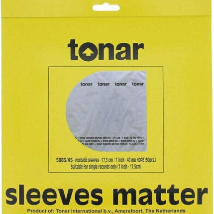 Tonar 7 Inch Anti-Static Inner Record Sleeves - Pack of 25